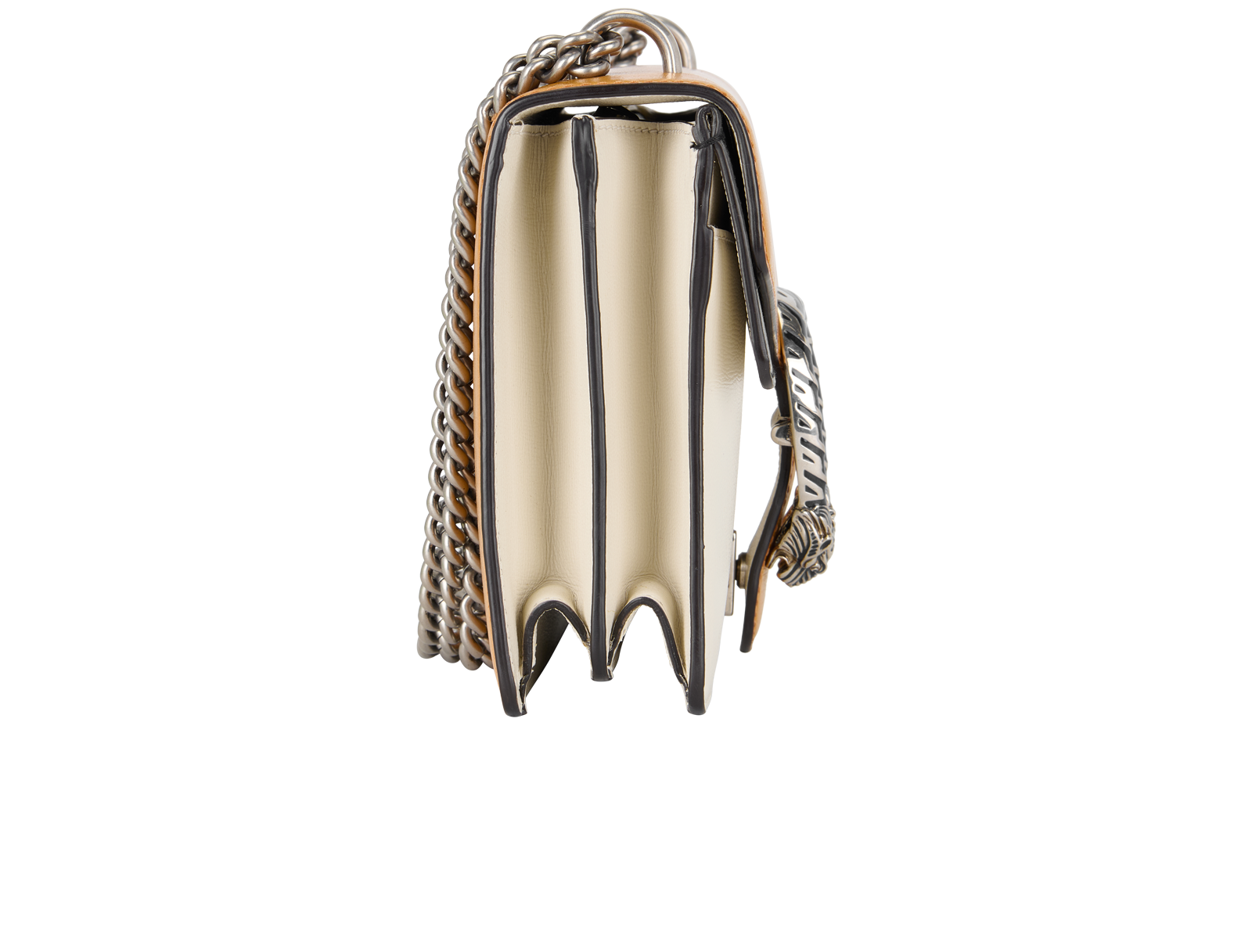 Small Dionysus, &pound;1,200, Handbags, Black/Cream/Yellow, Leather, Side view